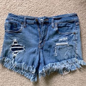 High rise jean shorts